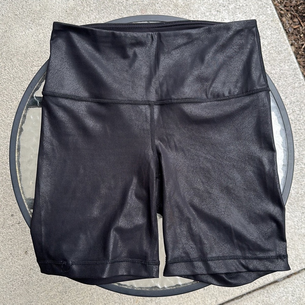 90 Degree by Reflex faux leather biker shorts